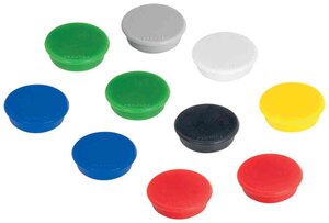 Paquet de 10 Aimants Ronds diam 24 mm Assortis FRANKEN