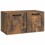 vidaXL Meuble TV mural Chêne fumé 59 5 x 31 x 30 cm Bois d'ingénierie