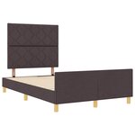 vidaXL Cadre de lit avec tête de lit Marron foncé 120 x 190 cm tissu