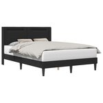 vidaXL Cadre de lit avec bandes LED Noir 160 x 200 cm Simili cuir