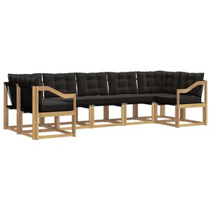 vidaXL Ensemble de canapés d'extérieur 7 pc Blanc et noir