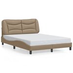 vidaXL Cadre de lit avec lumières LED cappuccino 140x200 cm similicuir