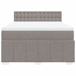 vidaXL Sommier à lattes de lit avec matelas Taupe 140x190 cm Tissu