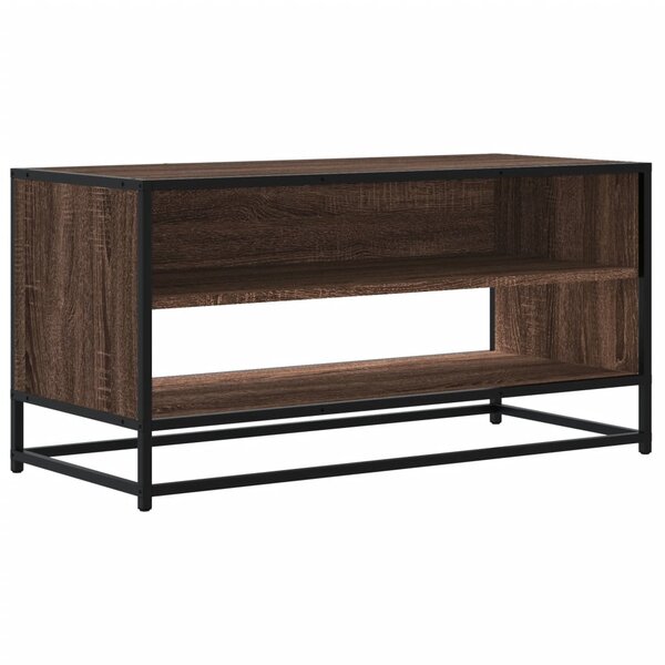 vidaXL Meuble TV chêne marron 91x40x46 cm bois d'ingénierie et métal