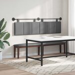 vidaXL Tête de lit suspendue Avec lumière LED Gris foncé Tissu
