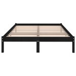 vidaXL Cadre de lit sans matelas noir bois massif 200x200 cm