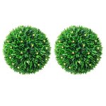 vidaXL Boules de buis artificielles avec lumières LED 2 Pièces vert 38 cm