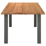 vidaXL Table à manger marron clair bois de chêne massif rectangulaire