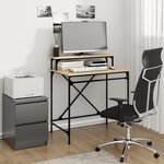 vidaXL Bureau chêne sonoma 80x50x90 cm bois d'ingénierie et fer