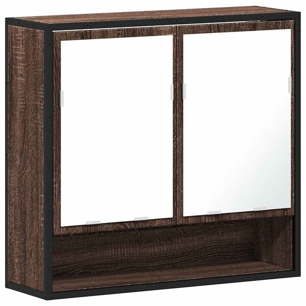 vidaXL Armoire à miroir de salle de bain chêne marron bois ingénierie
