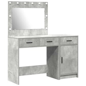 vidaXL Table de Toilette avec tiroir 2 Pièces Gris Bois d'ingénierie