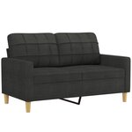 vidaXL Ensemble de canapés 4 Pièces avec coussins Noir Tissu