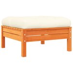 vidaXL Salon de jardin 9 Pièces avec coussins marron cire bois pin massif