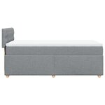 vidaXL Sommier à lattes de lit avec matelas Gris clair 90x200 cm Tissu