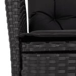 vidaXL Ensemble à manger de jardin 9Pièces coussins noir résine tressée