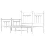 vidaXL Cadre de lit métal sans matelas et pied de lit blanc 135x190 cm