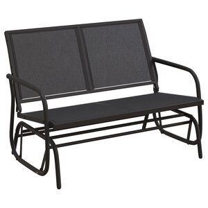 vidaXL Banc oscillant de jardin noir 120 5x76x86 5 cm textilène/acier