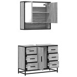 vidaXL Ensemble de meubles de salle de bain 2 Pièces Sonoma gris