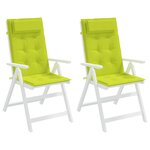 vidaXL Coussins de chaise à dossier haut lot de 2 vert vif