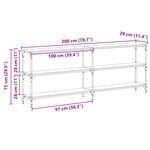 vidaXL Table console Bois vieilli 200x29x75 cm Bois reconstitué