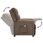 vidaXL Fauteuil de massage Taupe Tissu