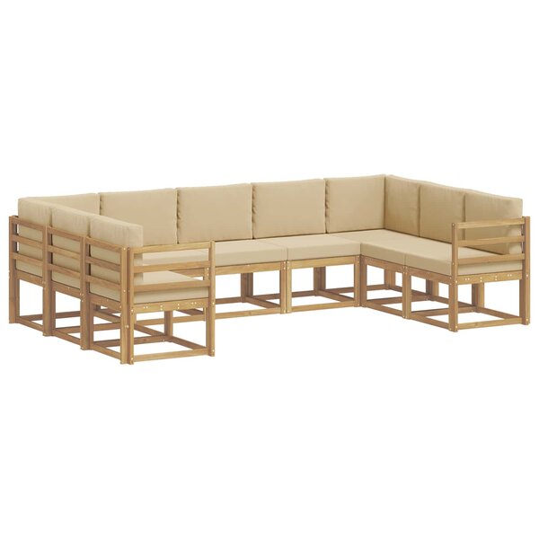 vidaXL Ensemble de canapés d'extérieur 9 pc Blanc et Beige