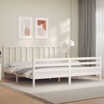 vidaXL Cadre de lit sans matelas blanc 200x200 cm bois massif de pin