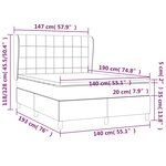 vidaXL Sommier à lattes de lit avec matelas Noir 140x190 cm Tissu