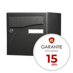 Boîte aux lettres Préface 1 porte   Noir décor RAL 9005D