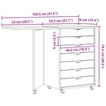 vidaXL Cabinet roulant avec bureau avec roue MOSS Vernis transparent