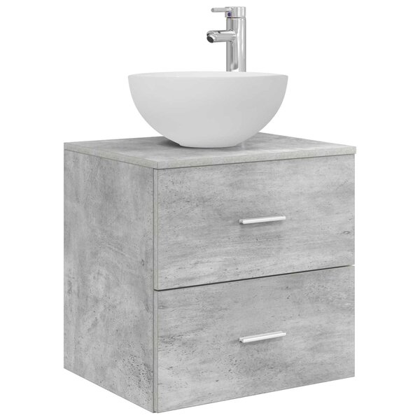 vidaXL Meuble lavabo mural Gris béton 49 5 x 35 x 63 cm