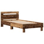 vidaXL Cadre de lit avec bandes LED Bois ancien Bois d'ingénierie