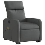 vidaXL Fauteuil de massage inclinable Gris foncé Tissu