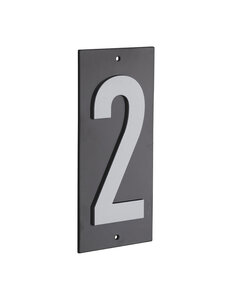 THIRARD - Plaque de signalisation 2 marquage blanc sur fond noir panneau ABS à visser 56x120mm - THIRARD