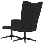 vidaXL Chaise de relaxation avec tabouret Noir Velours