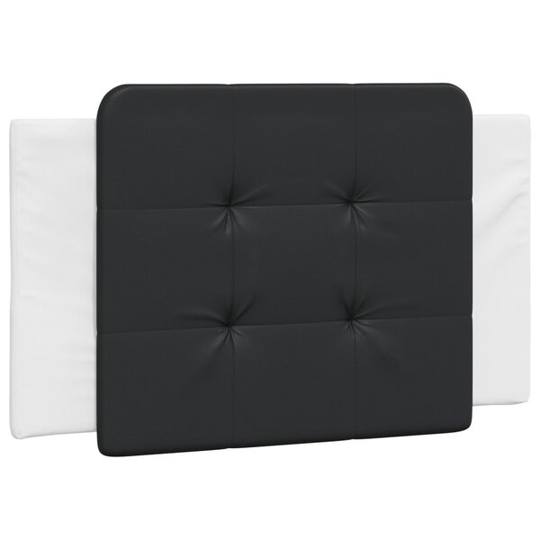 vidaXL Coussin de tête de lit noir et blanc 90 cm similicuir