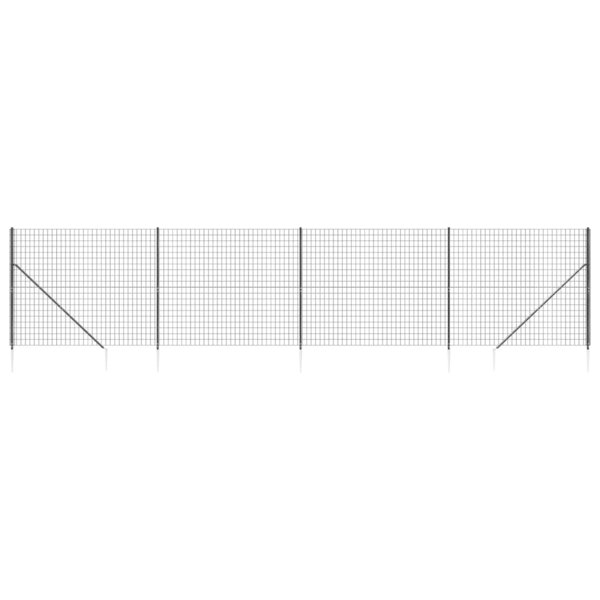 vidaXL Clôture en treillis métallique et ancrage anthracite 2 2x10 m
