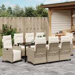 vidaXL Ensemble de Salle à Manger de Jardin 9 Pièces Beige en Rotin Poly