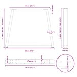 vidaXL Pieds de table à manger en forme de V 2 pièces Acier naturel 80 x (72-73 3) cm Acier