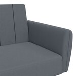 vidaXL Canapé-lit à 2 places avec repose-pied gris foncé velours