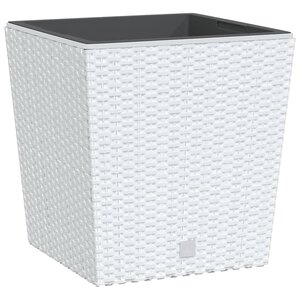 vidaXL Jardinière et intérieur amovible blanc 21 /32 L rotin PP