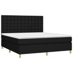 vidaXL Sommier à lattes de lit avec matelas Noir 180x200 cm Tissu