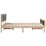 vidaXL Cadre de lit avec tête de lit Gris clair 135 x 190 cm tissu