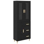 vidaXL Haut Armoire Chêne noir 34 5 x 34 x 180 cm Bois d'ingénierie