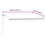 vidaXL Auvent rétractable automatique 350x250 cm Jaune et blanc