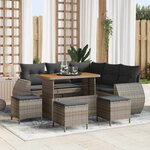 vidaXL Ensemble de canapé de jardin 9 Pièces Gris 110 x 55 x 71 cm