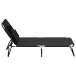 vidaXL Chaise longue pliante noir tissu oxford acier enduit de poudre