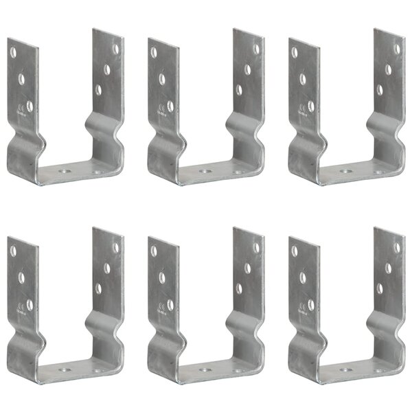 vidaXL Piquets de clôture 6 Pièces Argenté 10x6x15 cm Acier galvanisé