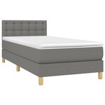 vidaXL Sommier à lattes de lit avec matelas Gris foncé 80x200 cm Tissu