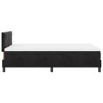 Lit à ressorts avec matelas vidaXL Noir Petit Double Velours
